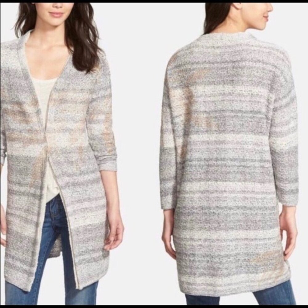NIC+Zoe Foiled Metallic Leaves Botanical Cardigan - Size Large